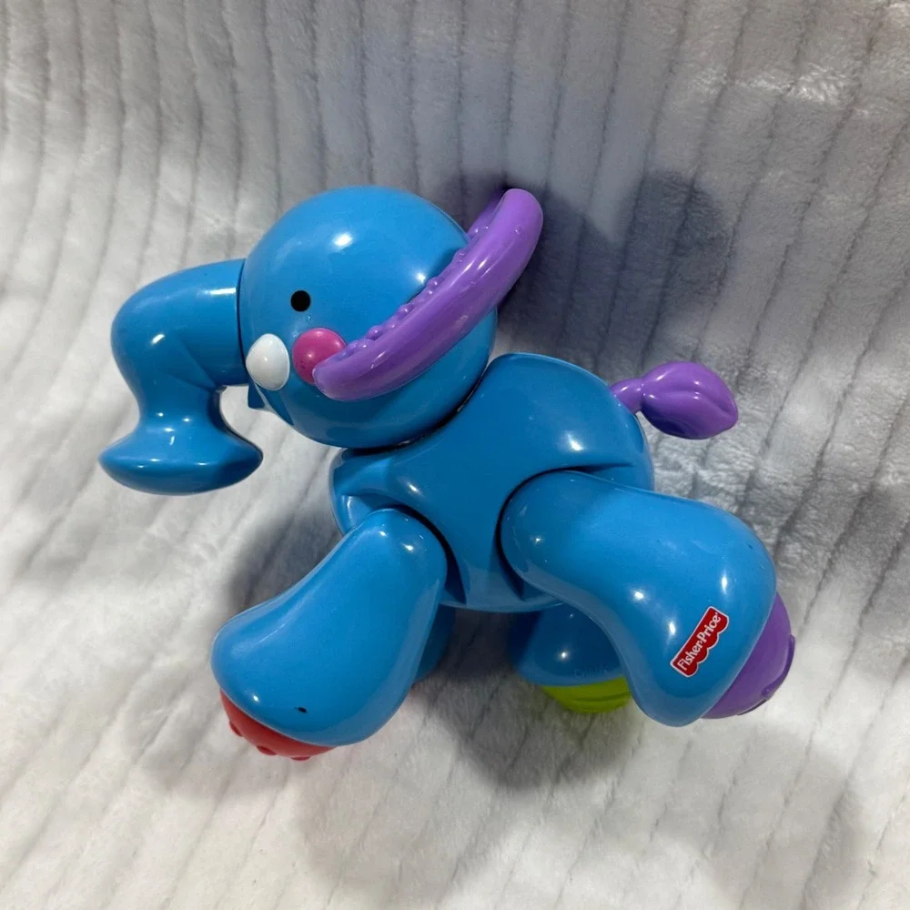 Fisher-Price Amazing Animals Press and Go Elephant Toddler Toy Clicking Head